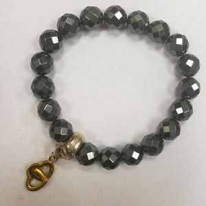 Thomas Sabo Charm Club Bracelet Hemetite with Gold Hearts